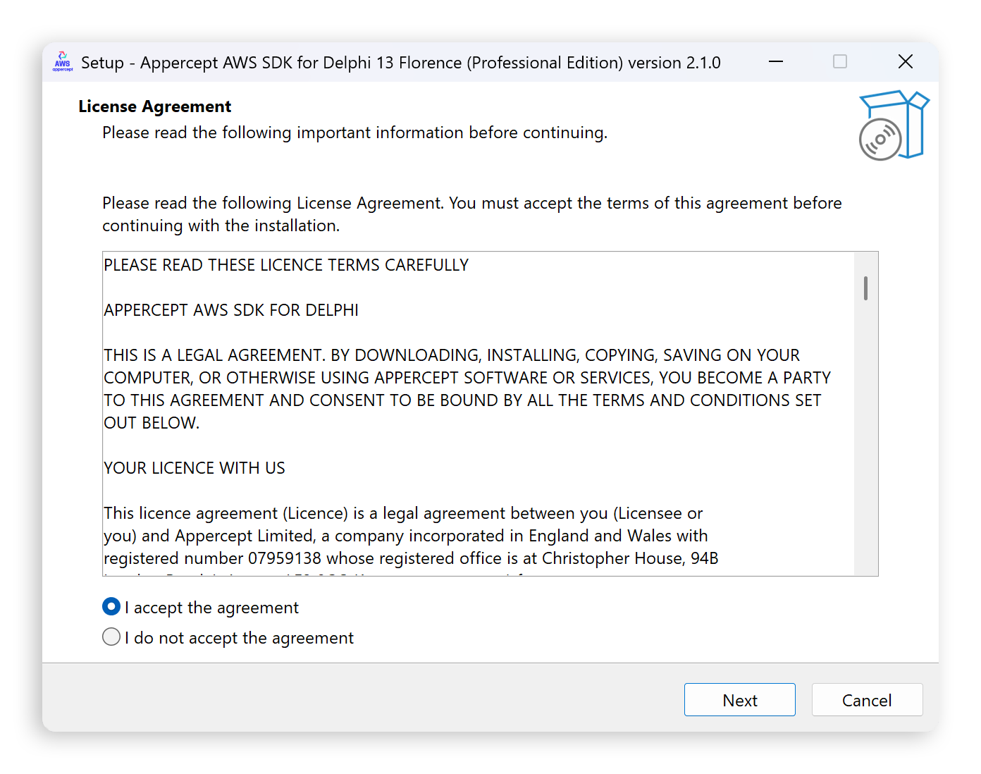 Installer licence agreement