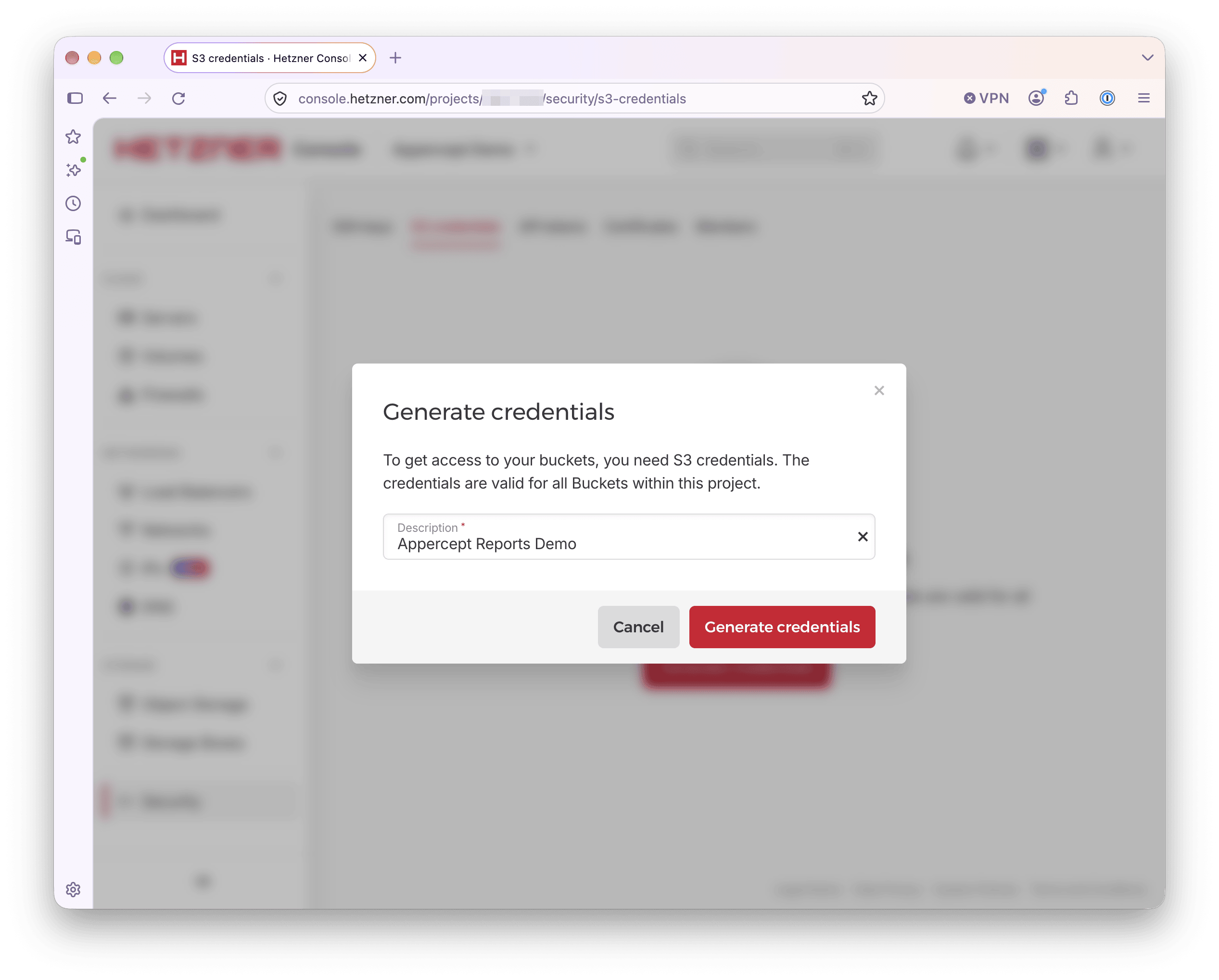 Generate credentials
